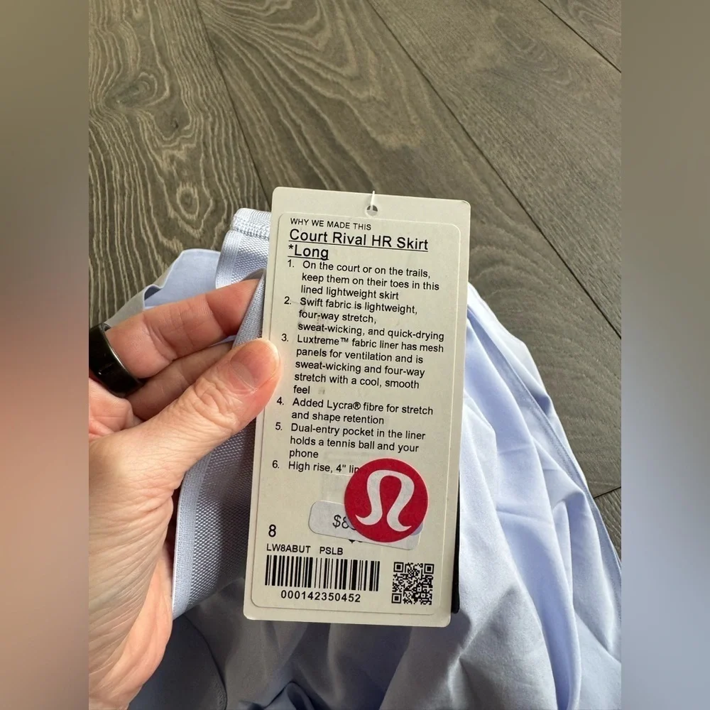 Lululemon Court Rival High-Rise Skirt *Long in Pastel Blue Size 8